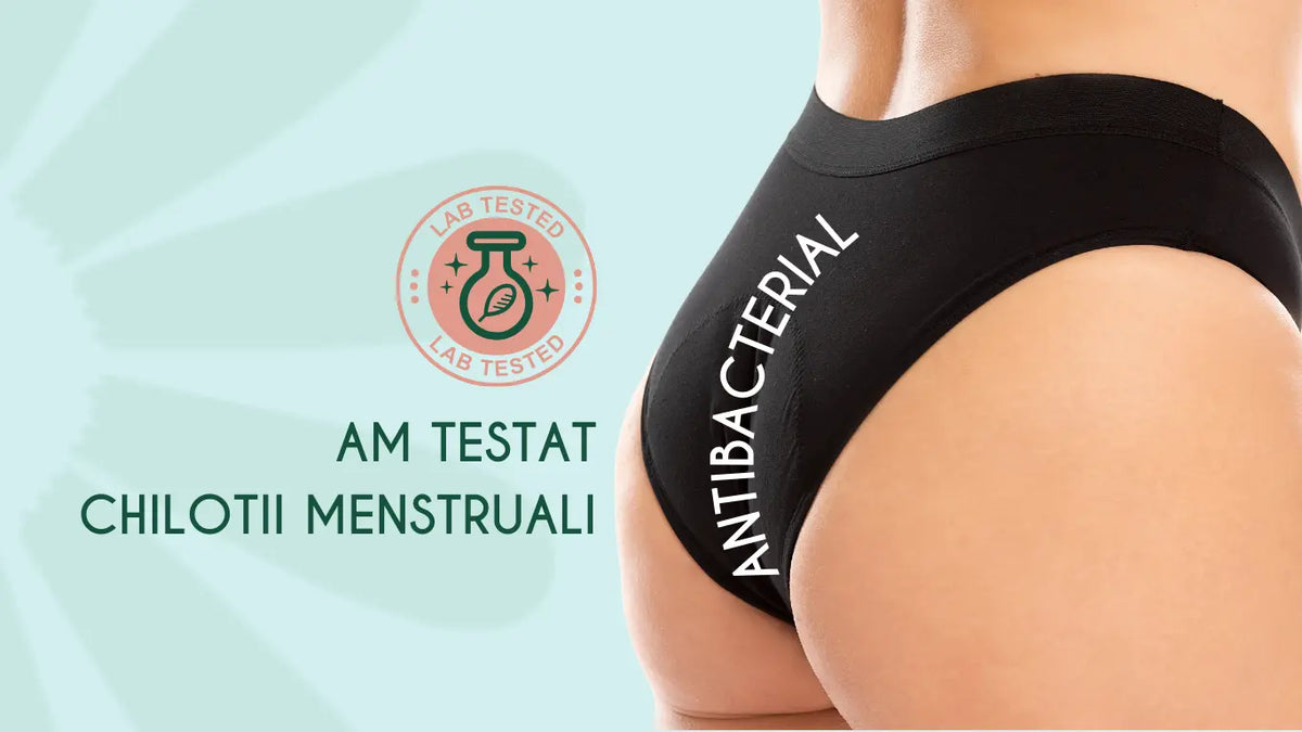 Chiloți menstruali Femi.Eko® testați în laborator – protecție antibacteriană vizibilă, siguranță dovedită clinic.