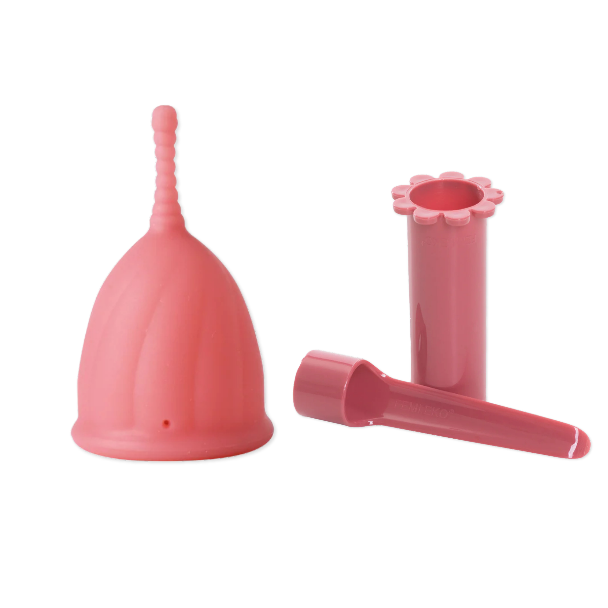 combo femieko cupa menstruala din silicon medical si aplicator universal, protectie sigura pana la 12 ore