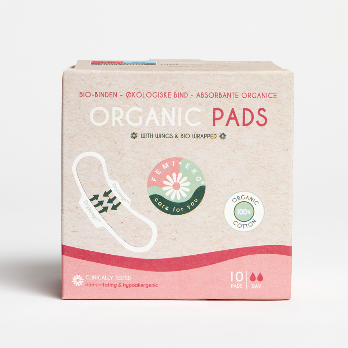 Podpaski ze skrzydełkami z organicznej bawełny | Ultra Day | 10 szt.