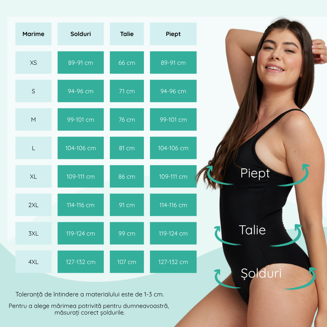 Costum de baie menstrual, reutilizabil, absorbtie moderata, negru, Scarlett