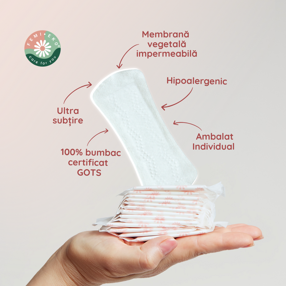 Wkładki higieniczne z organicznej bawełny | 24 szt.