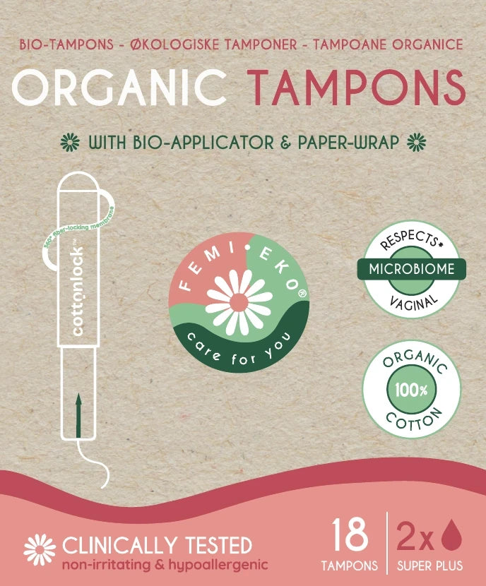 Projekt nowego opakowania Femieko, 18 tamponów z bioaplikatorem